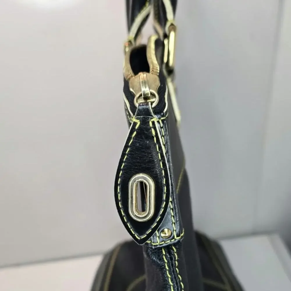 Black leather Louis Vuitton locKit bag
